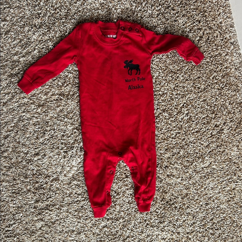 Red Kids One Piece with Moose Design